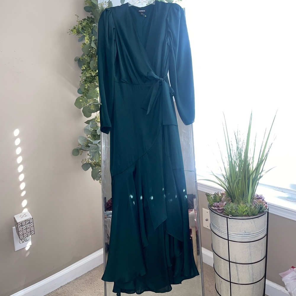 Express Green Wrap Dress